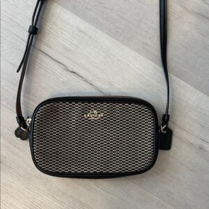 Authentic Coach Jacquard Checkered Crossbody Bag
